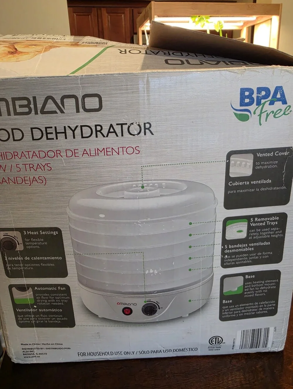 Ambiano Food Dehydrator 240W BPA Free